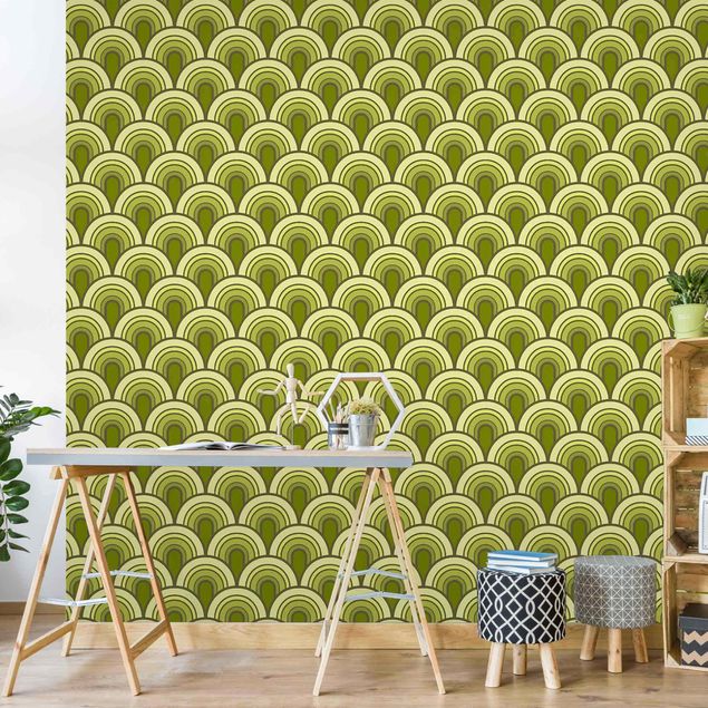 Modern wallpaper designs Retro Shed Green