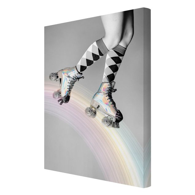 Canvas print - Rollerblades On Rainbow