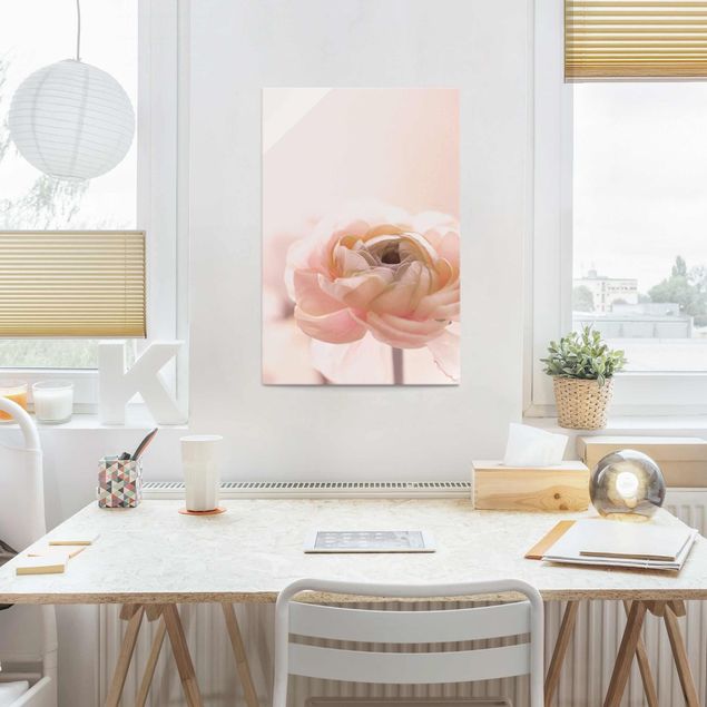 Kitchen Focus On Light Pink Flower