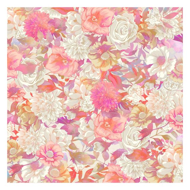 Peel and stick wallpaper Pink Blossom Dream With Roses