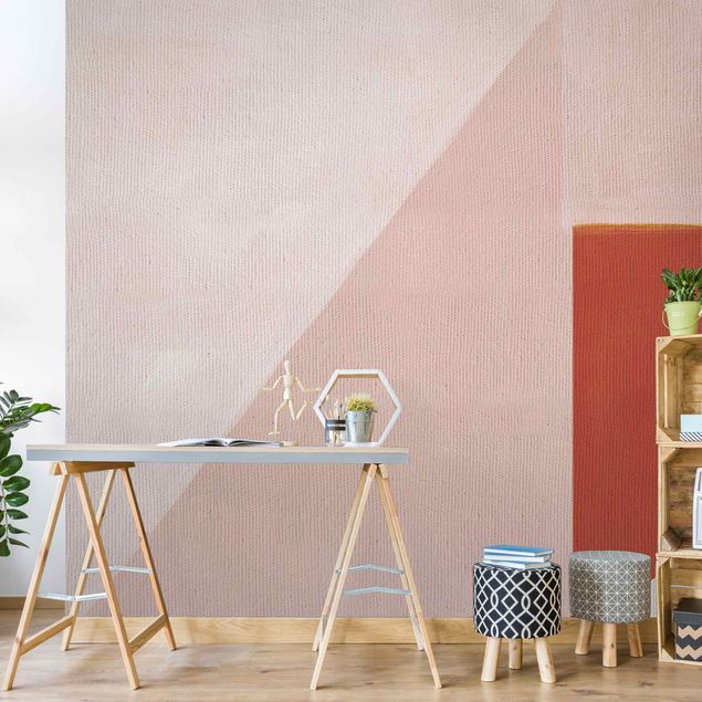 Peel and stick wallpaper Pink Geometry