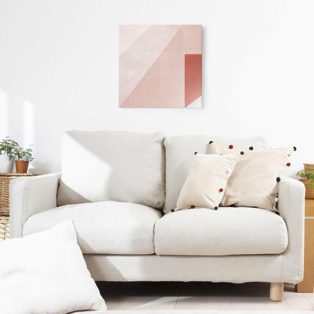 Abstract canvas wall art Pink Geometry
