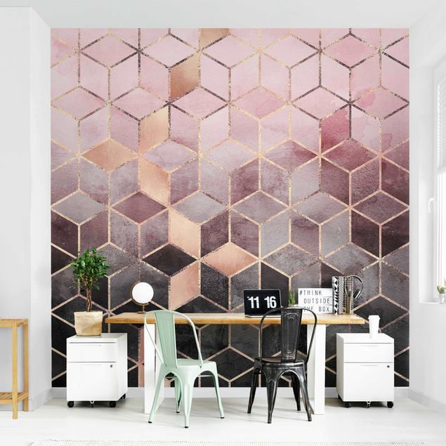Wallpapers patterns Pink Grey Golden Geometry