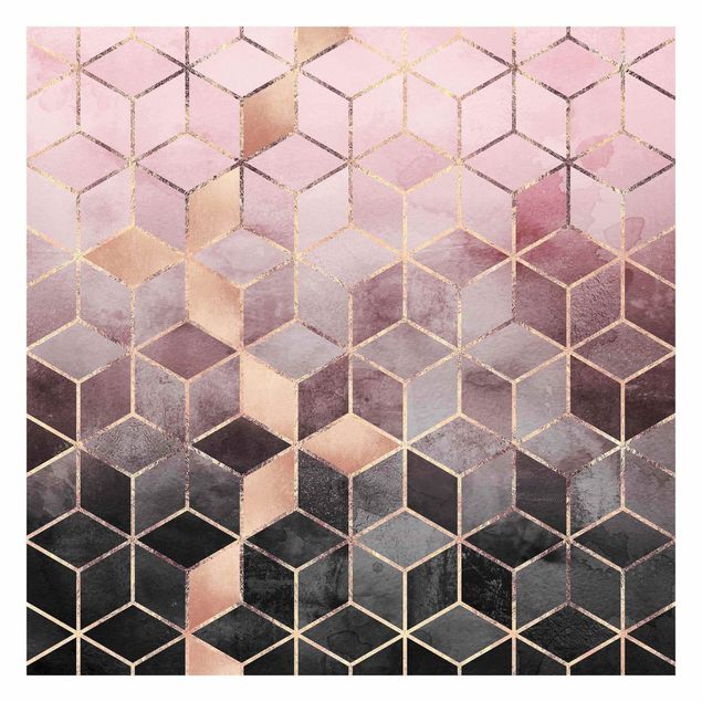 Aesthetic pink wallpaper Pink Grey Golden Geometry