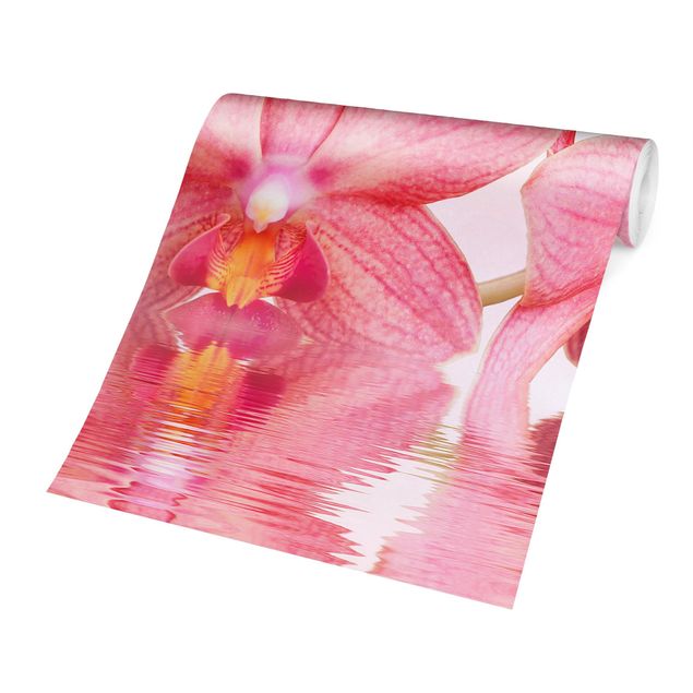 Peel and stick wallpaper Light Pink Orchid On Water