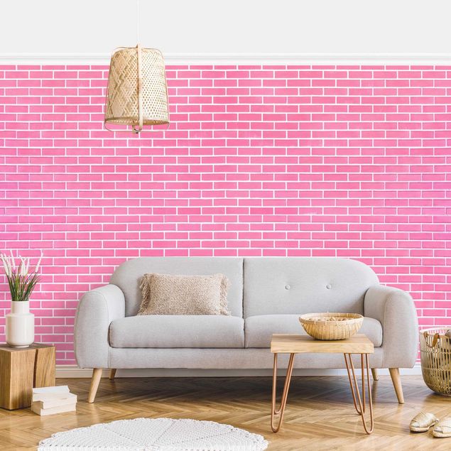 Wallpapers stone Pink Brick Wall