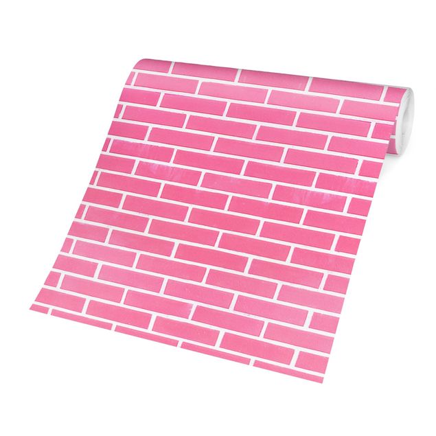 Industrial style wallpaper Pink Brick Wall