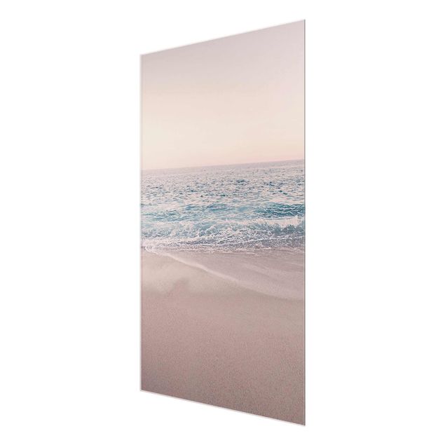 Glass prints beach Reddish Golden Beach In The Morning