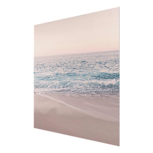 Glass prints beach Reddish Golden Beach In The Morning
