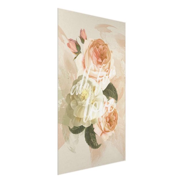 Vintage wall art Roses - All for Love