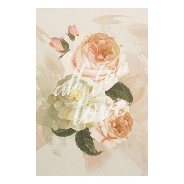 Quote wall art Roses - All for Love