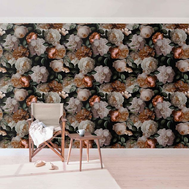 Aesthetic vintage wallpaper Red Roses With White Roses