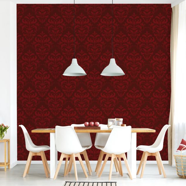 Vintage aesthetic wallpaper Red French Baroque