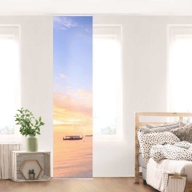 Sliding panel curtains landscape Resting Ocean