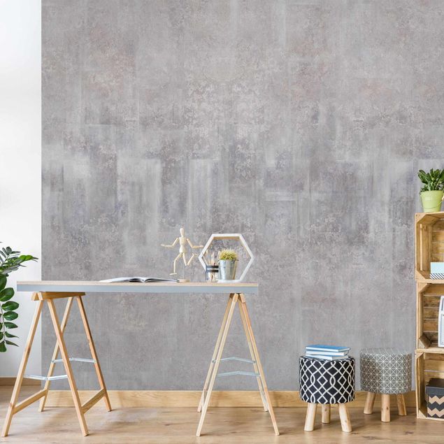 Contemporary wallpaper Rustic Concrete Pattern Grey