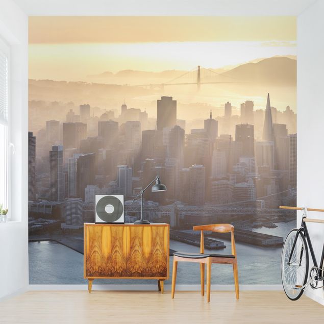 City skyline wallpaper Dawn In San Francisco