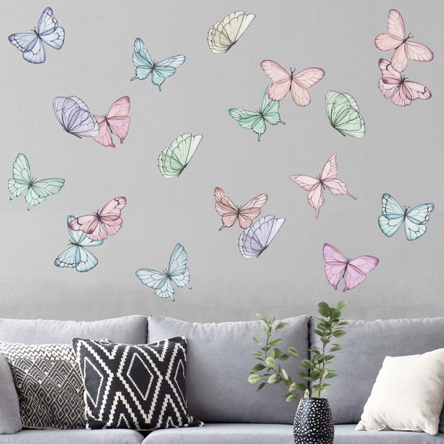 Wall stickers butterfly Butterflies watercolor pastel set