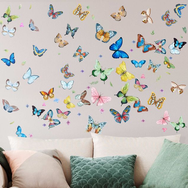 Butterfly wall art stickers Butterflies Watercolor XXL Set