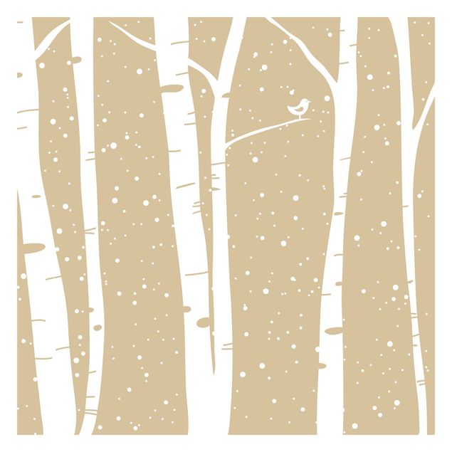 Self adhesive wallpapers Snowconcert Between Birches