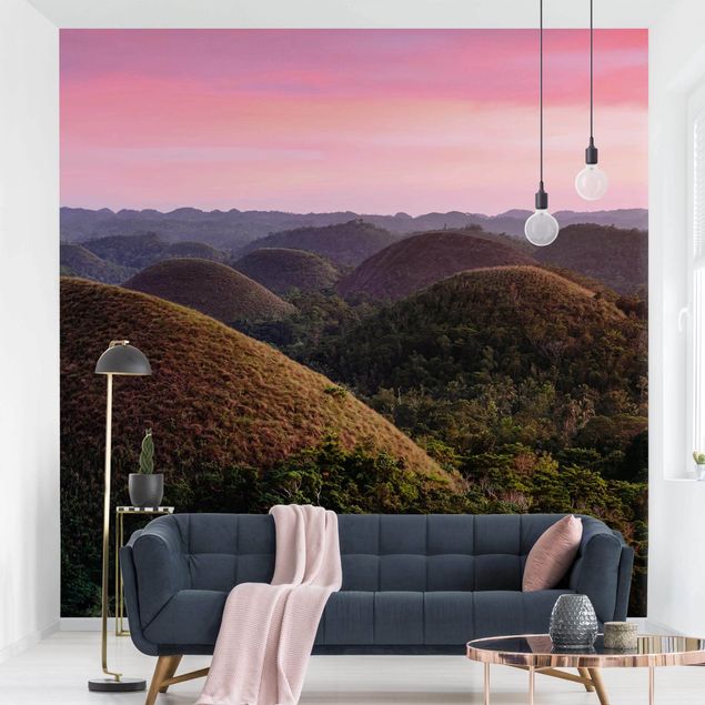 Modern wallpaper designs Chocolate Hills At Sunset