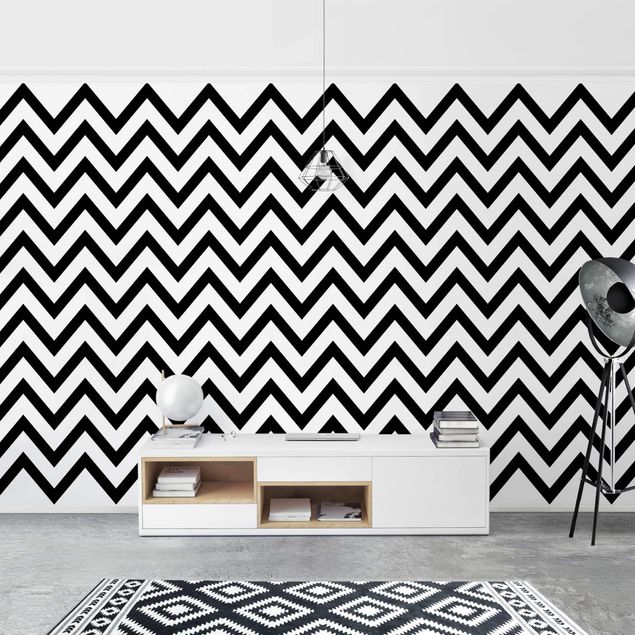 Wallpapers geometric Black And White Zigzag