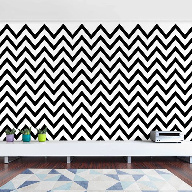 Wallpapers modern Black And White Zigzag
