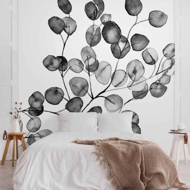 Wallpapers flower Black And White Eucalyptus Twig Watercolour
