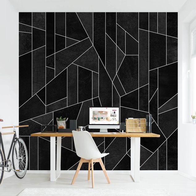 Contemporary wallpaper Black And White Geometric Watercolour