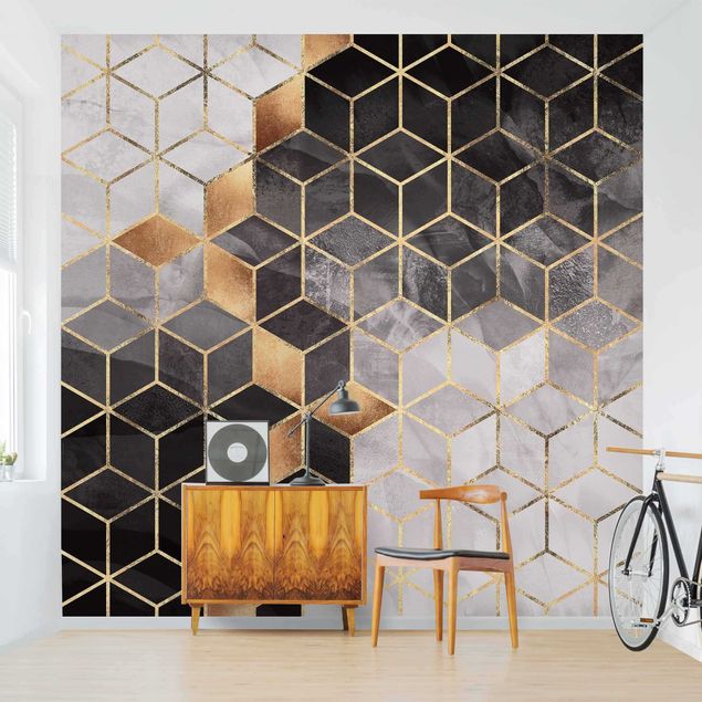 Wallpapers modern Black And White Golden Geometry