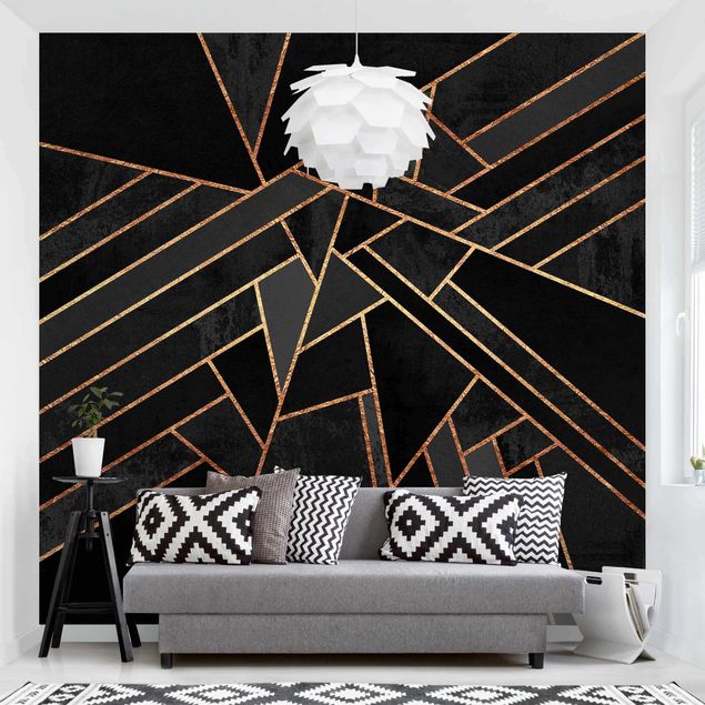 Wallpapers patterns Black Triangles Gold
