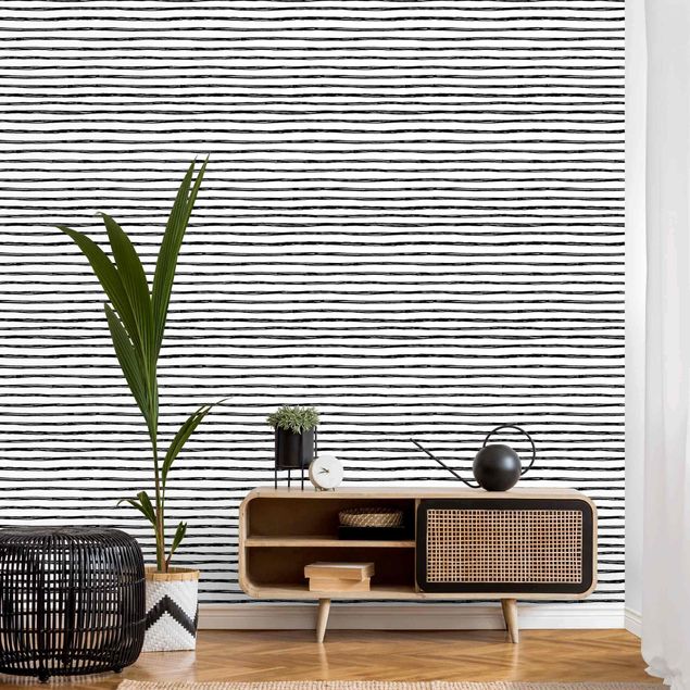 Wallpapers black and white Black Ink Line Pattern
