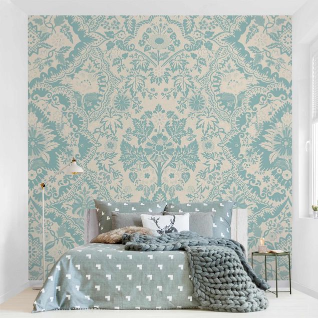Wallpapers ornaments Shabby Baroque Wallpaper In Azure