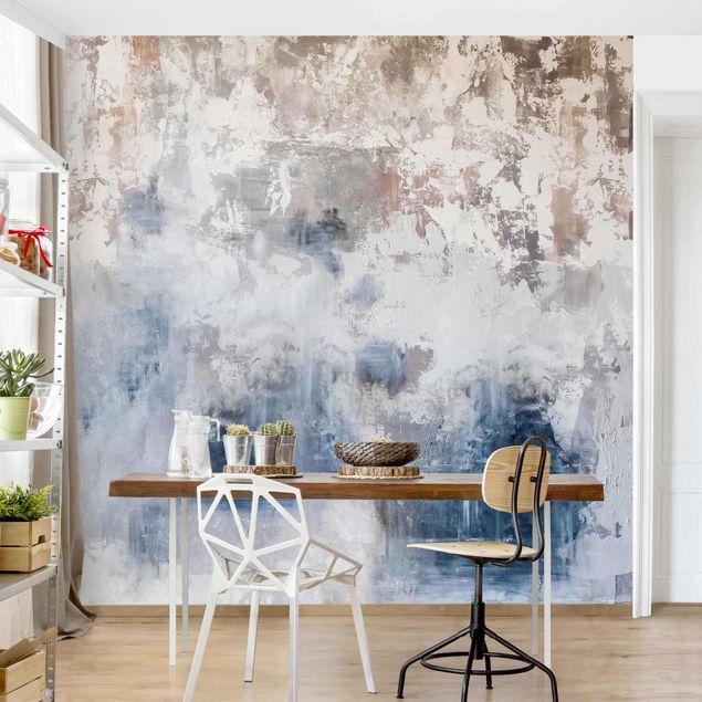 Wallpapers patterns Shabby Concrete Wall Plaster Blue