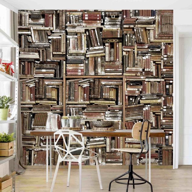 Wallpapers patterns Shabby Wall Of Books