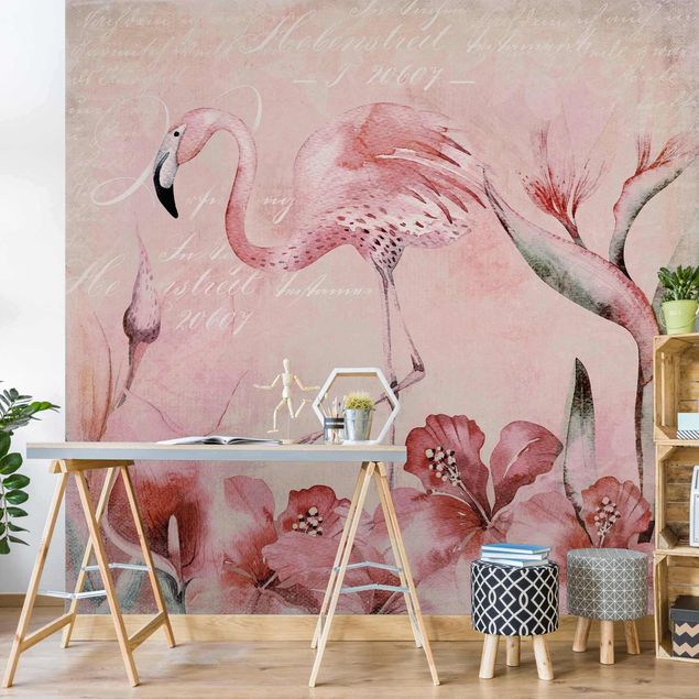 Kitchen Shabby Chic Collage - Flamingo
