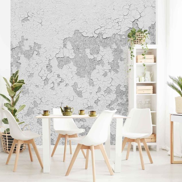 Stone effect wallpaper Shabby Plaster In Grey