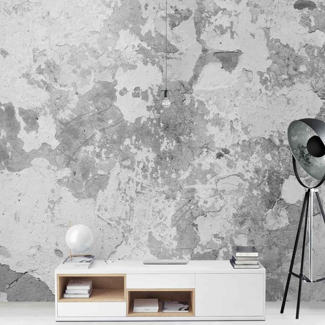 Wallpapers stone Shabby Wall In Grey