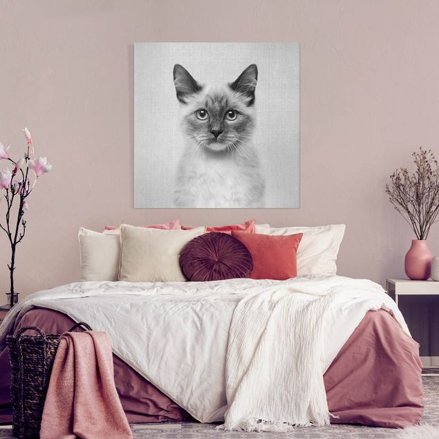 Cat canvas Siamese Cat Sibylle Black And White