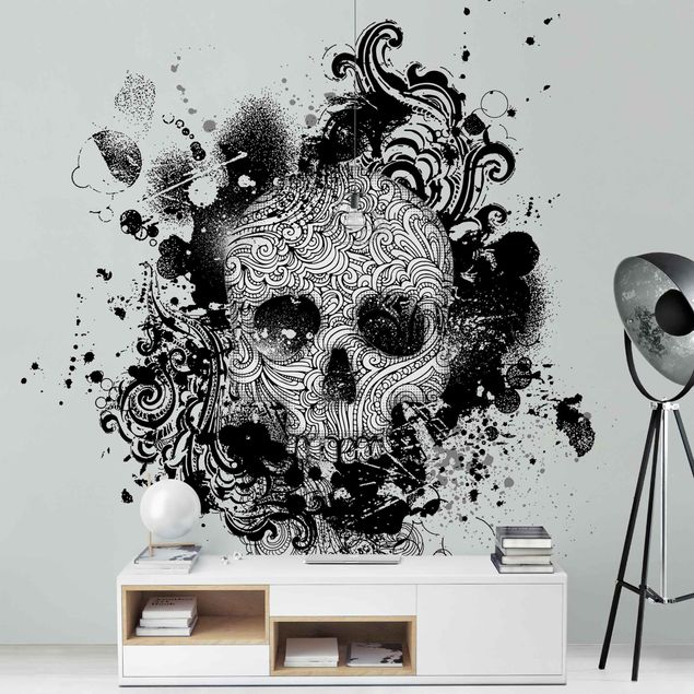 Industrial look wallpaper Skull