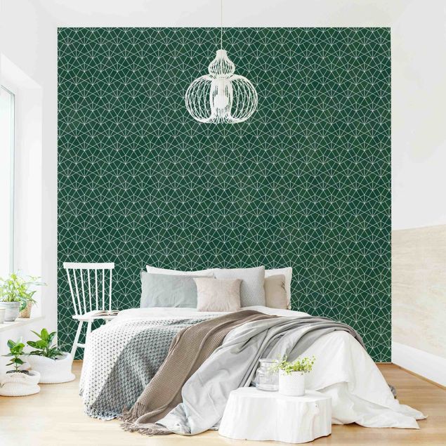 Kitchen Emerald Art Deco Line Pattern