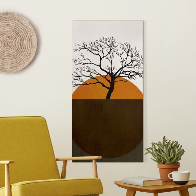 Landscape canvas prints Sun With Tree
