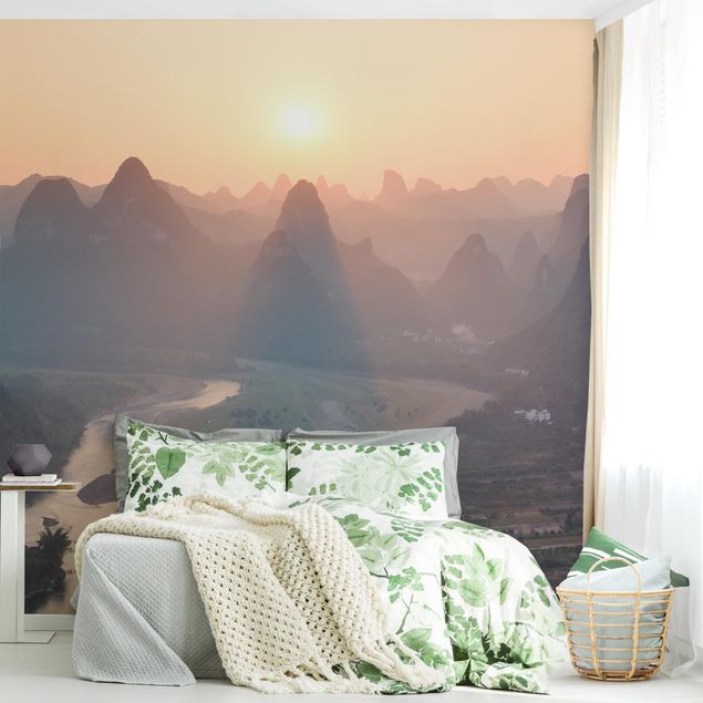 Modern wallpaper designs Sunrise In Mountainous Landscape