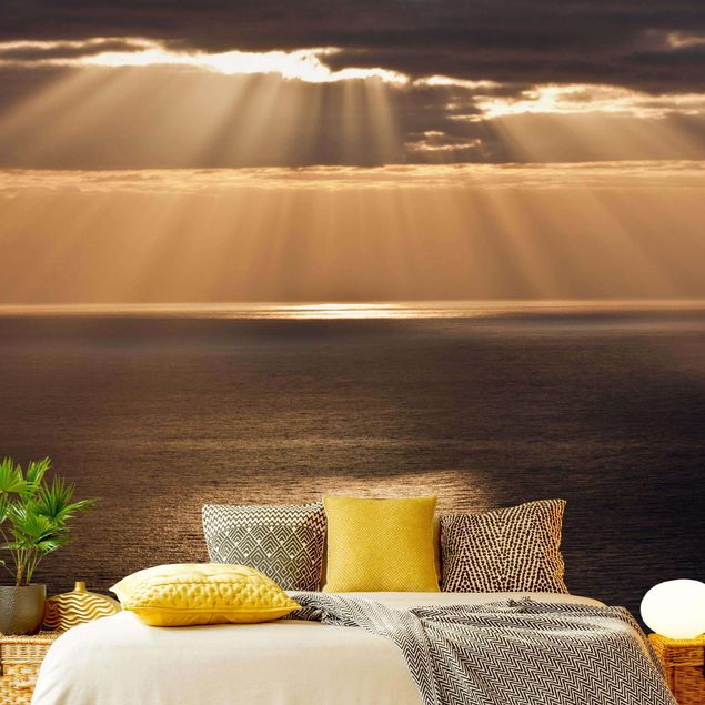 Modern wallpaper designs Sun Beams Over The Ocean