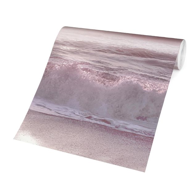 Wallpaper sea Sunset In Pale Pink