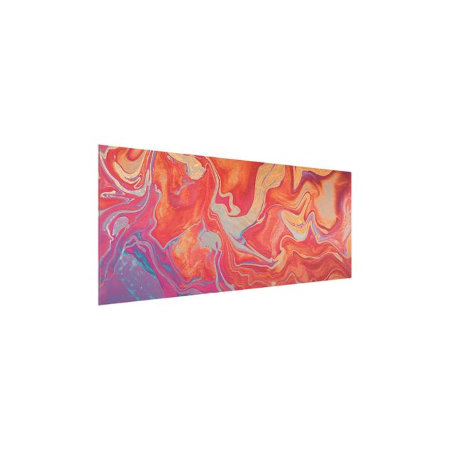 Red canvas wall art Play Of Colours Golden Fire