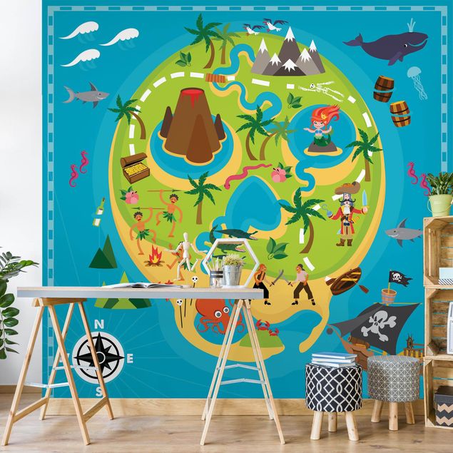 Peel and stick wallpaper Playoom Mat Pirates - Welcome To The Pirate Island