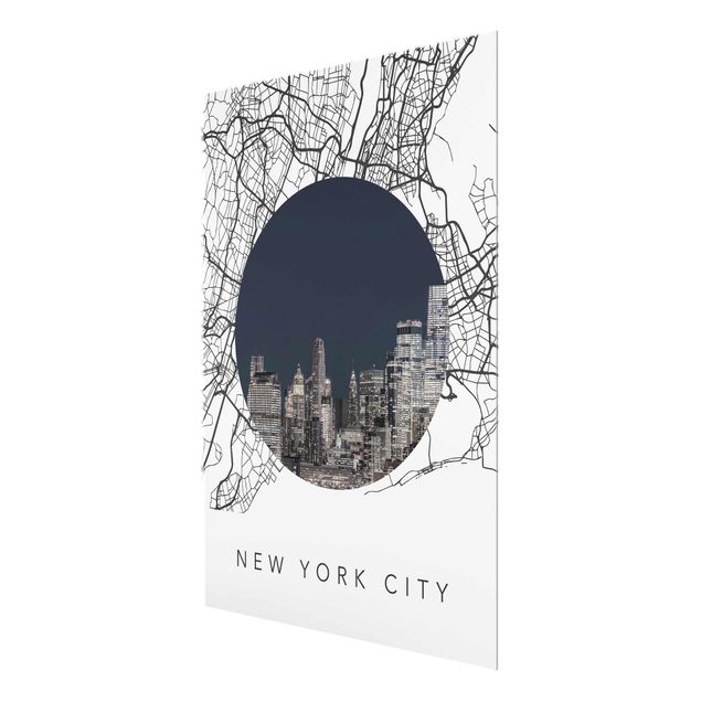 Skyline wall art Map Collage New York City