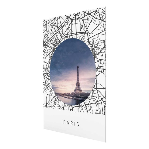 Skyline prints Map Collage Paris