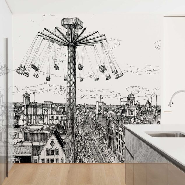 City skyline wallpaper City Study - Whirligig