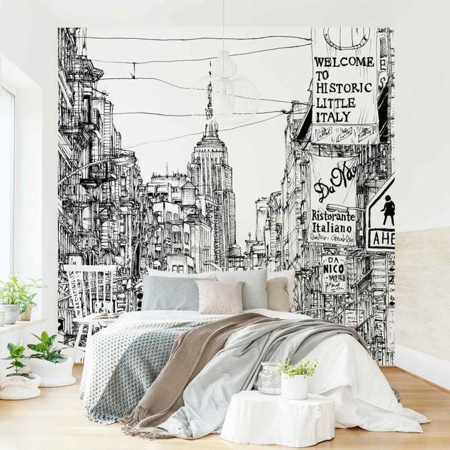 Black and white aesthetic wallpaper City Study - Little Italy
